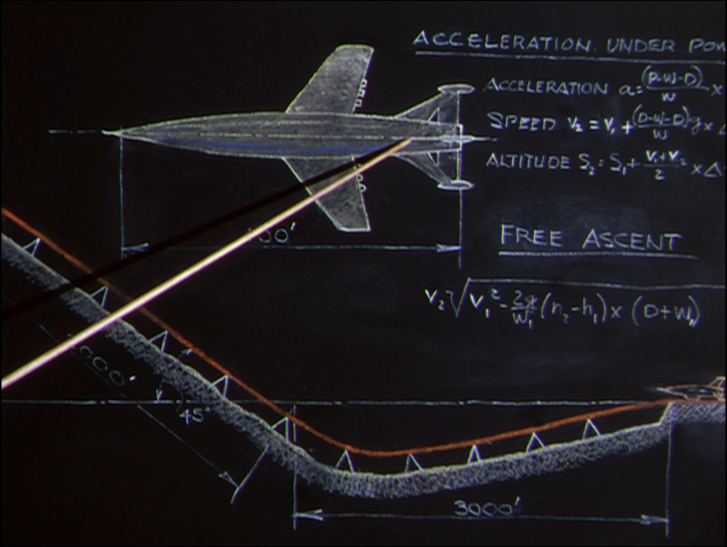 From When Worlds Collide in HD on iTunes, a picture of the Space Ark on a black board.