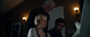 Sophie (Elisabeth Moss) and Ethan (Mark Duplass) give couple's therapy a whirl in 'The One I Love'. Yes - that is Ted Danson.